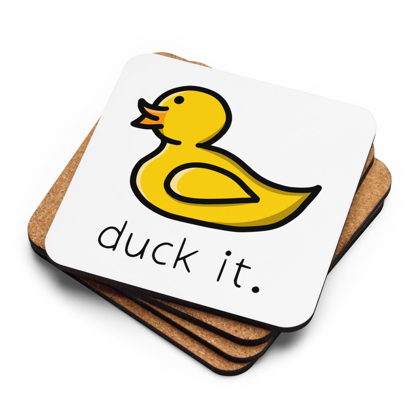 “Duck It” Cork-back coaster