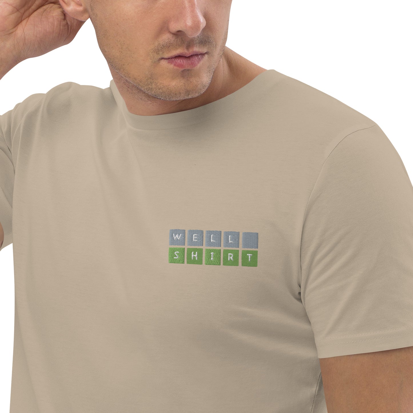 Word Game Embroidered Unisex organic cotton t-shirt