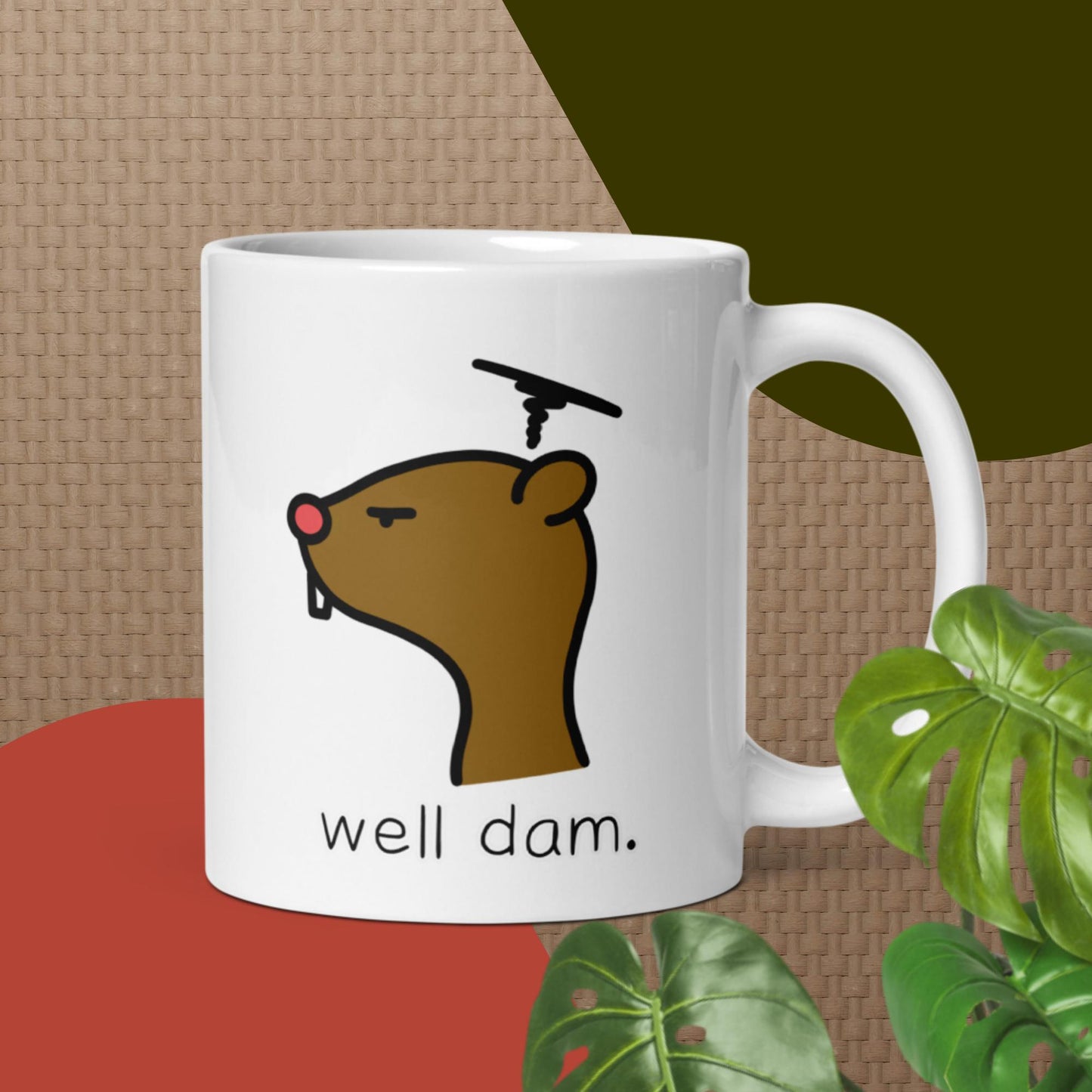 “Well Dam” White glossy mug